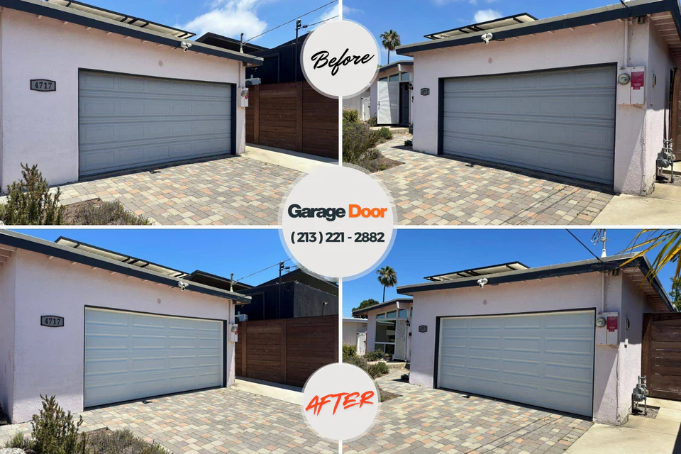 Before and after: garage door repair Lyman, WY